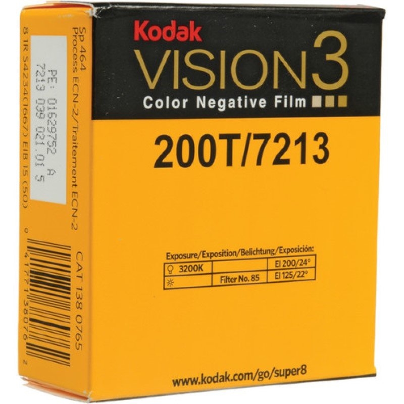 KODAK FILM VISION3 200T COLOR NEG FILM 7213 SUPER 8