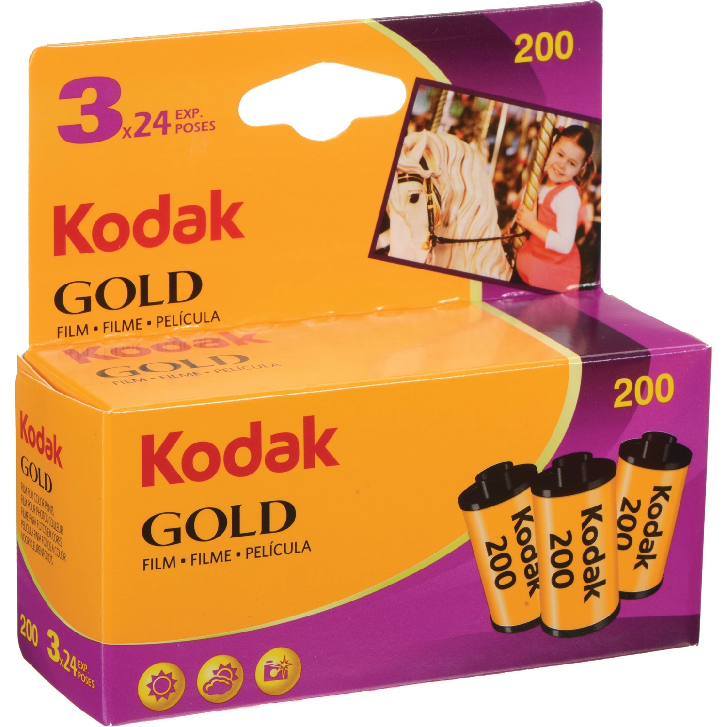 KODAK GOLD 200 35MM 24 EXPOSURES 3 PACK