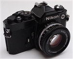 NIKON FM OR FE FILM CAMERA WITH 50MM LENS USED