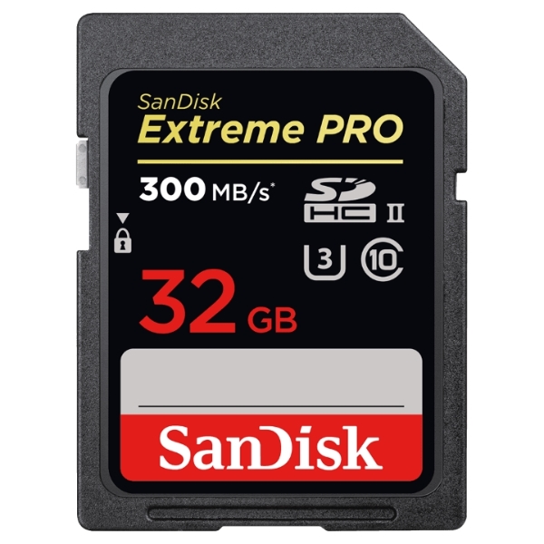 SANDISK EXTREME PRO SDHC UHS-II MEMORY CARD 32GB 300MB/S R