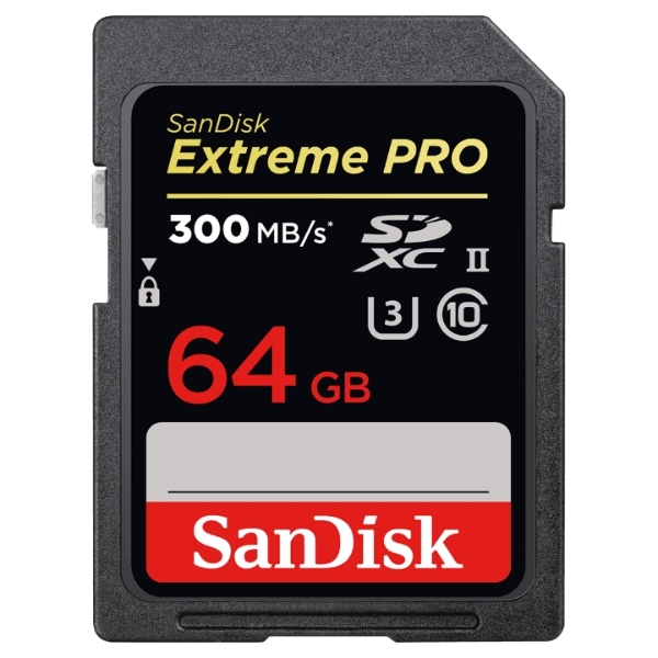 SANDISK EXTREME PRO SDHC UHS-II MEMORY CARD 64GB 300MB/S R