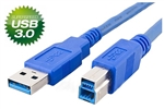 USB 3.0 CABLE TYPE A TO B M/M  BLUE 3M
