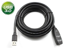 USB 3.0 ACTIVE EXTENSION CABLE TYPE A TO A M/F BLACK 5M
